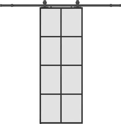 Obrázok produktu pre vidaXL Posuvné dvere s kovaním čierne 76x205 cm ESG sklo