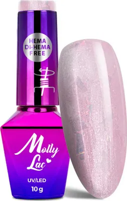 Obrázek produktu pro MollyLac Sparkling French Wedding Dress Hybrid Nail Polish HEMA/Di-HEMA-free 10 g č. 705