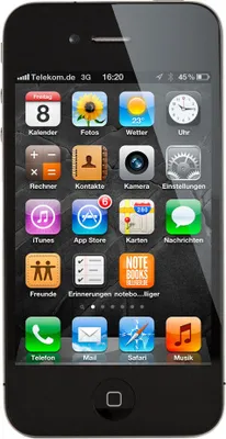 Produktbild von Apple iPhone 4 Smartphone 8GB / 16GB / 32GB schwarz / weiß, Speicher:8 GB, , Apple Farbe:Schwarz