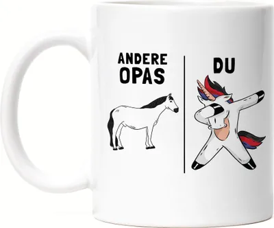 Produktbild von Andere Opas Du Tasse Einhorn Pferd Dankeschön Geschenkidee Lustig Humor