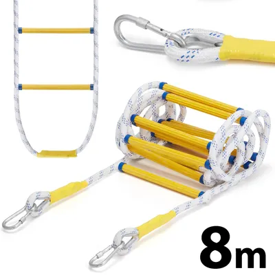 Zdjęcie produktu dla Drabina sznurowa linowa pleciona na dach HIGHER 8m FIBERGLASS dekarska