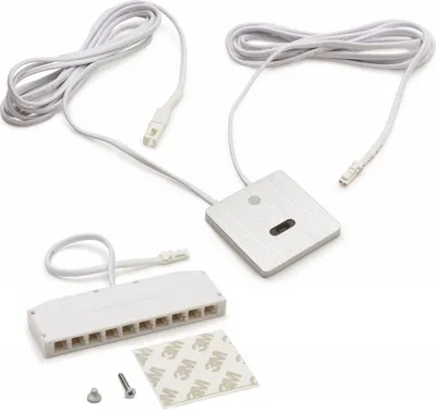 Produktbild von Domus Line Dimmbarer Aluminium Touchless-Schalter FUN D-MOTION (gebürstet, 50 x 58 x 5 mm, 12V, mit 10-fach Verteiler, Micro12) von SOTECH