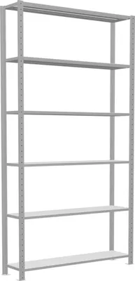Produktbild von Schulte Fachbodenregal MULTIplus250 Stecksystem | Grundregal | HxBxT 250x130x30cm | 6 Ebenen | Fachlast 250kg | Lichtgrau