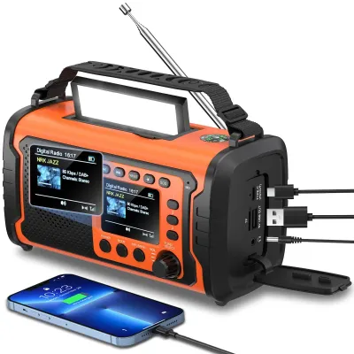 Productafbeelding van 27000 mAh DAB+/FM Noodradio met Powerbank, Zonne- en Zwengelradio