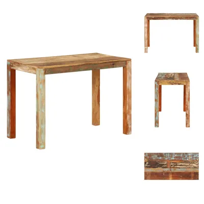 Zdjęcie produktu dla vidaXL Stół do jadalni 110x55x76 cm lite stare drewno - Stoły do jadalni