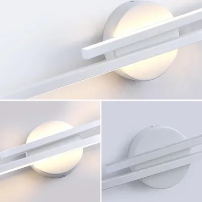 Image de PRENDELUZ : Applique murale LED décorative pour salle de bain, 2 x 7 W, 4000 K, blanc