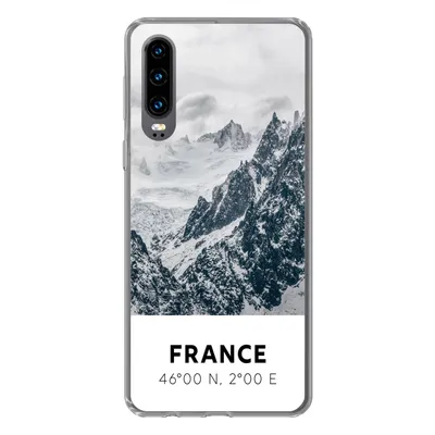 Produktbild von MuchoWow® Handyhülle Schutzhülle Hülle für Huawei P30 Frankreich - Berge - Schnee Silikon Softcase Handy Hülle - Kartenbesitzer