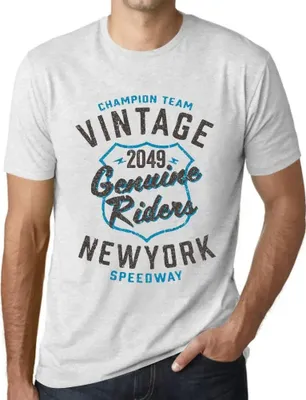 Produktbild von Herren Grafik T-Shirt Echte New Yorker Reiter 2049 – New York Genuine Riders 2049 – Öko-Verantwortlich Vintage Jahrgang Kurzarm Lustige Druck