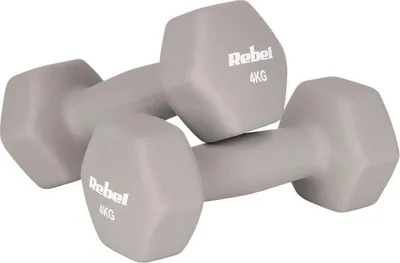 Obrázok produktu pre Rebel RBA-2330-4 Liatinové neoprénové činky HEX 2×4 kg, béžové
