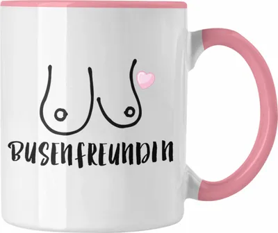 Produktbild von Trendation - Busenfreundin Tasse Geschenk Beste Freundin Geburtstag Lustig Freundinnen Spruch Becher (Rosa)