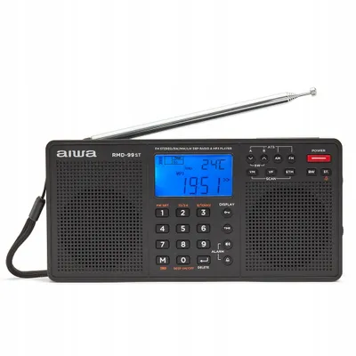 Zdjęcie produktu dla Cyfrowe Radio Stereo Fm Pll/Sw/Mw/Lw Usb Aiwa Rmd-99St + Etui I Słuchawki