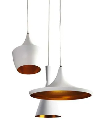 Image de Suspension moderne Mix, Variante : Ø 700 x 1300 mm, E27, 3 x 60 W, blanc, or