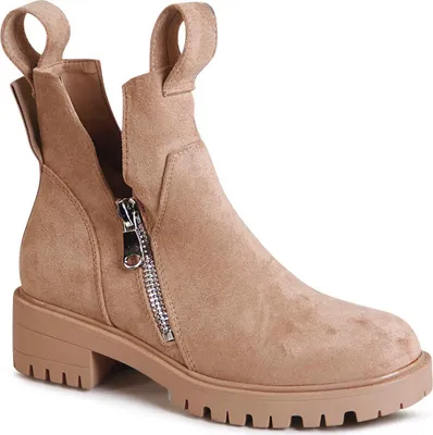 Produktbild von topschuhe24 2189 Damen Velours Stiefeletten, Farbe:Braun, Größe:39 EU