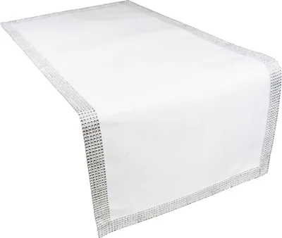 Produktbild von Tischdecke, Tischdecke mit Strasssteinen, Weiß, glamourös, Margo 150x260