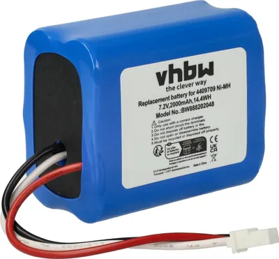 Produktbild von vhbw Akku kompatibel mit iRobot Braava 300, 380, 390, 2000, 381, 380T, 390T Saugroboter (2000 mAh, 7,2 V, NiMH)