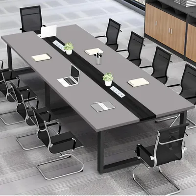 Zdjęcie produktu dla Stół konferencyjny o wymiarach 320x120x74 cm z systemem zarządzania kablami, idealny do biura i sali konferencyjnej