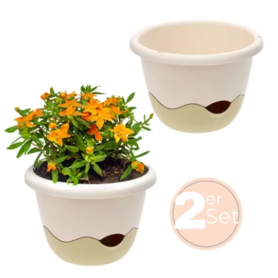 Qivine Blumenampel Set 3-teilig - Hängende Blumentöpfe 20 Liter Für Balkon & Garten