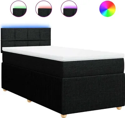 Produktbild von vidaXL Boxspringbett mit Matratze Schwarz 90x200 cm Stoff