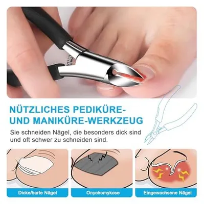 Produktbild von SURFOU Nagelschere Fußnägel, Edelstahl-Nagelzange für dicke Fußnägel