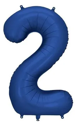 Immagine prodotto di Palloncino in foil numero ''2'', 86 cm, blu navy, satinato