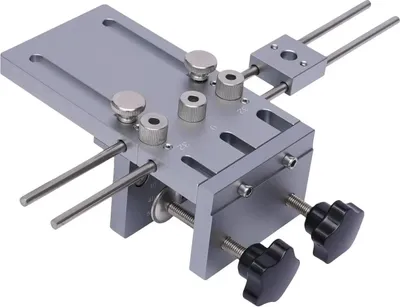 Image de Gabarit de perçage 3-en-1 - Guide de perçage pour bois - Gabarit de perçage pour chevilles - Guide de perçage réglable 6/8/10 mm - Gabarit de perçage en alliage d'aluminium