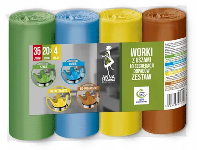 Immagine prodotto di Sacchetti AZ con manici per la raccolta differenziata SET 35L 4x20pz