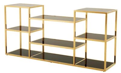 Obrázek produktu pro Casa Padrino konzola zlatá s černým sklem 160 x 38 x v. 75 cm - Designová kolekce