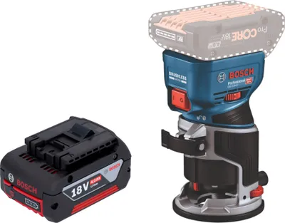 Produktbild von Bosch GKF 18V-8 Professional Akku Kantenfräse 18 V 8,0 mm Brushless + 1x Akku 4,0 Ah - ohne Ladegerät