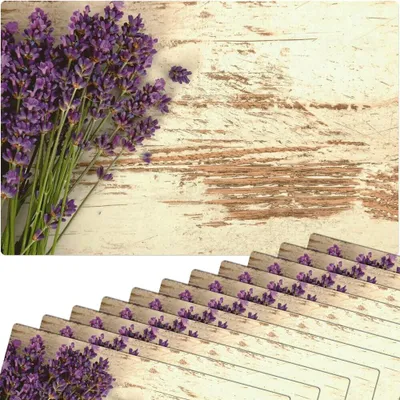 Produktbild von Abwaschbare Tischsets 12er Set Vintage Lavendel Blumen