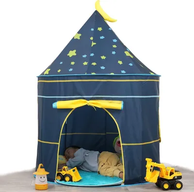 Produktbild von Spielzelt für Kinder mit Sternenbeleuchtung - Pop-up Tipi und Burgezelt für drinnen und draußen