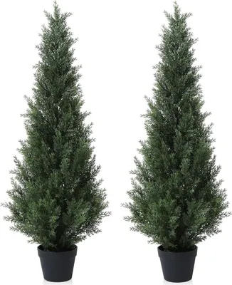 Produktbild von Künstlicher Zedernbaum 125 cm Kunstpflanze Topf 2er Pack