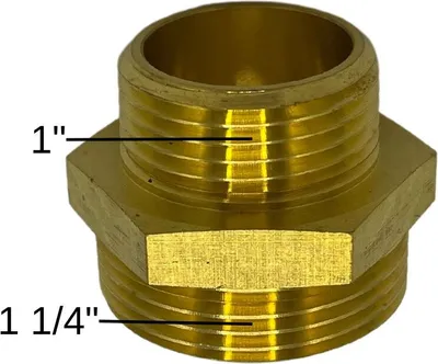 Produktbild von Reduziernippel Messing 1 1/4" flachdichtend 1" gewindedichtend Heizung Solar