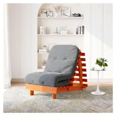 Produktbild von Futon Schlafsofa mit Matratze wachsbraun 70x206x11cm Kiefer Massivholz