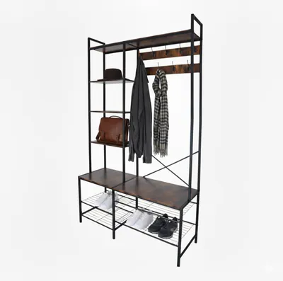 Obrázok produktu pre Relaxdays 10051418, Podlahový, Stredne hustá drevovláknitá doska (MDF), Kov, Čierna, 180 kg, Čierna, Tmavohnedá, 1200 mm