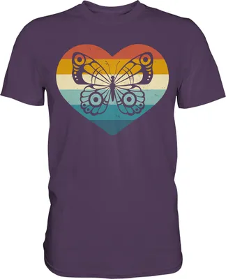 Produktbild von Retro Schmetterling T-Shirt – Urban Purple / XL