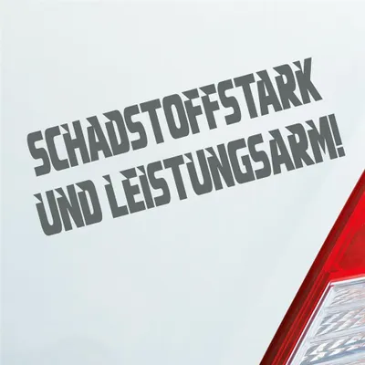 Produktbild von Auto Aufkleber Schadstoffstark und Leistungsarm Auto JDM 15x5 cm Grau Sticker Heckscheibenaufkleber