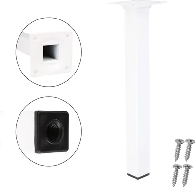 Produktbild von Möbelfuss Tischfuss Weiss Eckig 25 x 25mm Möbelbein Metall Sofasfuss Möbelstütze Höhe 350mm