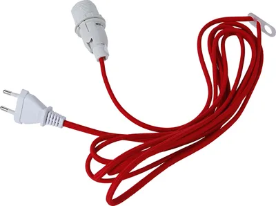Image de Best Season Câble de rechange pour étoiles lumineuses et articles suspendus, câble textile rouge, env. 3,5 m / dans un sachet en polyéthylène, 293-01