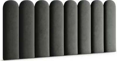 Immagine prodotto di Pannello di rivestimento ovale WALLPOLSTER cuscino da parete testata del letto pannello da parete Magic Velvet Graphite 20 cm x 100 cm