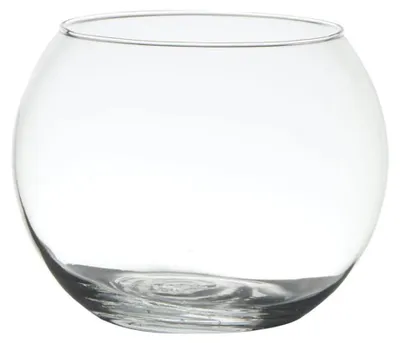 Image de Vase boule en verre Vase de table décoratif rond Ø15,5cm clair