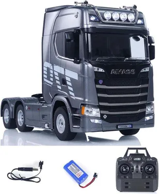 Produktbild von Graue RC-LKW - Hobby-Modell - Fernbedienung - 19-Kanal-Steuerung - 392 x 244 x 166 cm - Grau