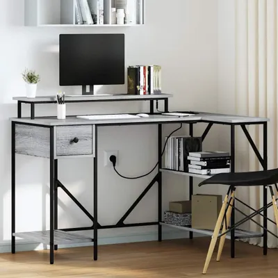 Produktbild von Möbel Schreibtisch Grau Sonoma 120 x 79 x 86.5 cm Holzwerkstoff - Schreibtische 859403