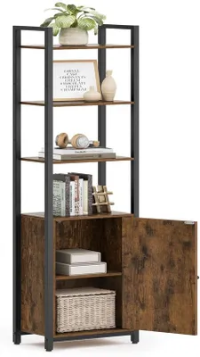 Produktbild von Bücherregal mit 6 Fächern und Türen - 24 x 40 x 159,5 cm