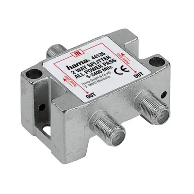 Zdjęcie produktu dla Hama SAT Distributor, 2 Way, Fully Shielded, F, 2 x F, Srebrny