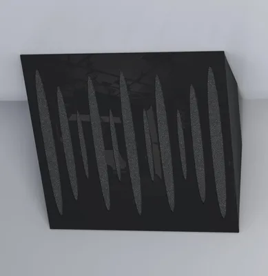 Obrázek produktu pro Balení po 2 kusech – Akustický rohový basový lapač | 50 x 50 cm | Nízkofrekvenční absorpce pro studia a divadla | Difúze | [PULSE-H-150 mm | Lesklý černý plast]
