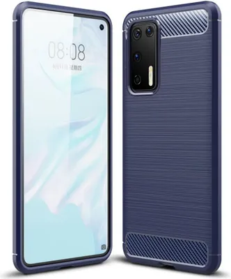 Produktbild von Huawei Case Handyhülle Cover TPU Case Schutzhülle Case Handy Bumper Carbon Optik Schale, Farbe:Blau, Modell wählen:Huawei Nova 2 Plus