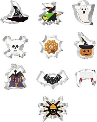 Produktbild von Famanu Ausstechformen Set Halloween - 10 rostfreie Edelstahl Keksausstecher
