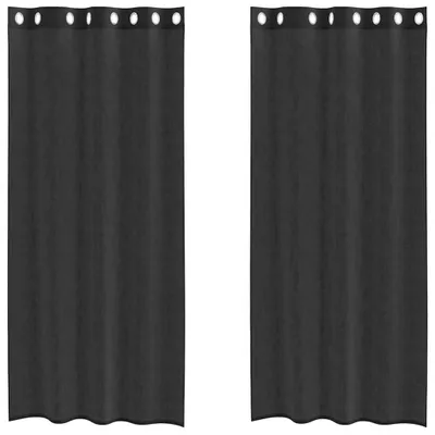 Obrázok produktu pre vidaXL Voálové záclony s očkami 2 ks čierne 140x245 cm