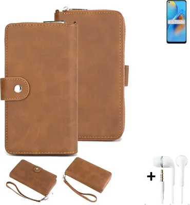 Produktbild von K-S-Trade 2in1 Handyhülle kompatibel mit Oppo A74 4G + Kopfhörer Schutzhülle & Portemonnee Schutzhülle Tasche Handytasche Case Etui Geldbörse