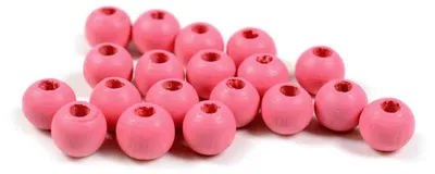 Produktbild von Vintageparts Perle Holz pink 7 mm, 50 Stück